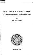 Cover of: Indice y Extractos del Archivo de Protocolos de Puebla de Los Angeles, Mexico (1538-1556) (Colonial Latin American Literature Series) by Peter Boyd-Bowman