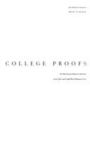Cover of: College Proofs: The Riverhouse Editions Collection at the Mary and Leigh Block Museum of Art