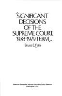 Cover of: Significant decisions of the Supreme Court, 1978-1979 term