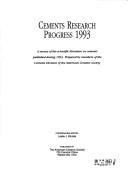 Cover of: Cements Research Progress 1993