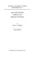 Cover of: 1948 & After: Aspects of Israeli Fiction (Journal of Semitic Studies Monograph Series)