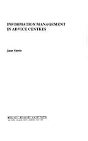 Cover of: Information management in advice centres