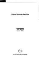 Cover of: Ethnic Minority Families (PSI Report)