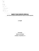 Cover of: Make your events special: how to plan and organize successful special events programs for nonprofit organizations