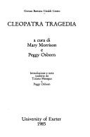 Cover of: Cleopatra Tragedia (Testi Italiani Di Letteratura E Di Storia Della Lingua,) by Giambattista Cinzio Giraldi, Cinthio