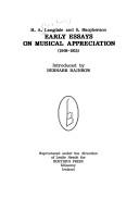 Cover of: Early Essays on Musical Appreciation (1908-1915) (Classic Texts in Music Education) by M.A. Langdale, Stewart Macpherson, Bernarr Rainbow