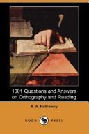 Cover of: 1001 Questions and Answers on Orthography and Reading (Dodo Press) | B. A. Hathaway