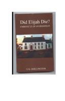 Cover of: Did Elijah die? | V. George Shillington