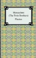 Cover of: Menaechmi; Or, The Twin-Brothers by Titus Maccius Plautus