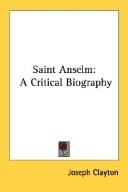 Cover of: Saint Anselm: A Critical Biography