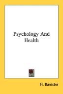 Cover of: Psychology And Health | H. Banister