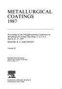 Cover of: Metallurgical Coatings, 1987 by R.C. Krutenat