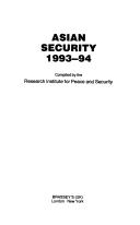 Cover of: Asian Security, 1993-94 | Research Institute for Peace and Security