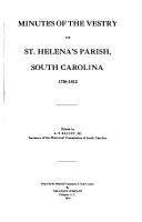 Cover of: Minutes of the Vestry of St. Helena's Parish, South Carolina 1726-1812
