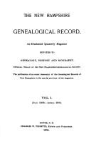 Cover of: The New Hampshire Genealogical Record | Charles W. Tibbetts