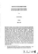 Cover of The Effects of Sanctions on Formal Sector Employment in South Africa (IDS Discussion Papers)