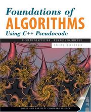 Cover of: Foundations of algorithms using C++ pseudocode