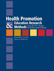 Cover of: Health Promotion and Education Research Methods by Randall R. Cottrell, James F. McKenzie