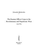 Cover of: The Russian Officer Corps in the Revolutionary and Napoleonic Wars 1795-1815