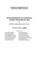 Cover of: Developments in national family policies in 1994
