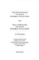 Cover of: The Psychology and Cosmology of Man's Possible Evolution