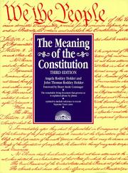 Cover of: The meaning of the Constitution