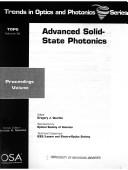 Cover of: Advanced Solid-State Photonics by Optical Society Of America