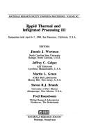 Rapid Thermal and Integrated Processing III by Jimmie J. Wortman