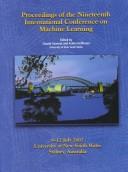 Cover of: ICML '02: 19th International Conference	on Machine Learning