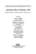 Cover of: Amorphous Silicon Technology-1993: Symposium Held April 13-16, 1993, San Francisco, California, U.S.A. (Materials Research Society Symposium Proceedings)