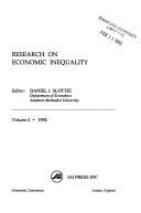 Cover of: Research on Economic Inequality by Daniel J. Slottje