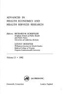 Cover of: Advances in Health Economics and Health Services Research by Richard M. Scheffler, Richard M. Scheffler