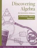 Cover of Discovering Algebra Preliminary Edition