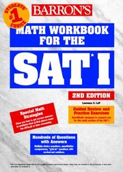 Cover of: Barron's math workbook for the SAT I by Lawrence S. Leff