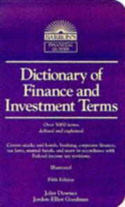 Cover of: Dictionary of finance and investment terms by Downes, John