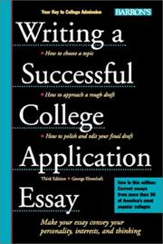 Cover of: Writing a successful college application essay by George Ehrenhaft