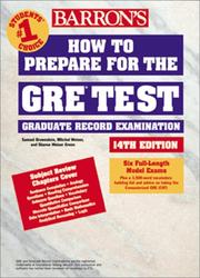 Cover of: How to prepare for the GRE, Graduate Record Examination / Sharon Weiner Green, Ira Wolf.