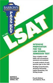 Cover of: Barron's pass key to the LSAT by Jerry Bobrow