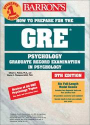 Cover of: Barron's How to prepare for the GRE psychology, Graduate Record Examination in psychology