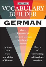 Cover of: Vocabulary builder German by Eva Maria Weermann