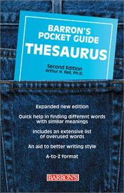 Cover of: Barron's pocket guide thesaurus