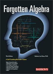 Cover of: Forgotten algebra by Barbara Lee Bleau