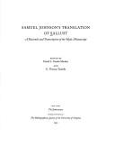 Cover of: Preliminary Handlist of Books to Which Dr. Samuel Johnson Subscribed