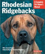 Cover of: Rhodesian Ridgebacks (Complete Pet Owner's Manual) by Sue Fox