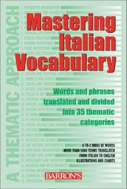 Cover of: Mastering Italian Vocabulary: A Thematic Approach (Mastering Vocabulary Series)