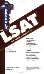 Cover of: Barron's pass key to the LSAT by Jerry Bobrow