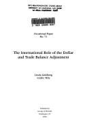 Cover of: International Role of the Dollar and Trade Balance Adjustment