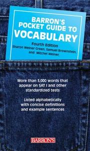 Cover of: A pocket guide to vocabulary