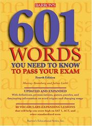 Cover of: 601 words you need to know to pass your exam by Murray Bromberg