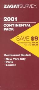 Cover of: Zagatsurvey 2001 Continental Pack: Restaurant Guides  | 